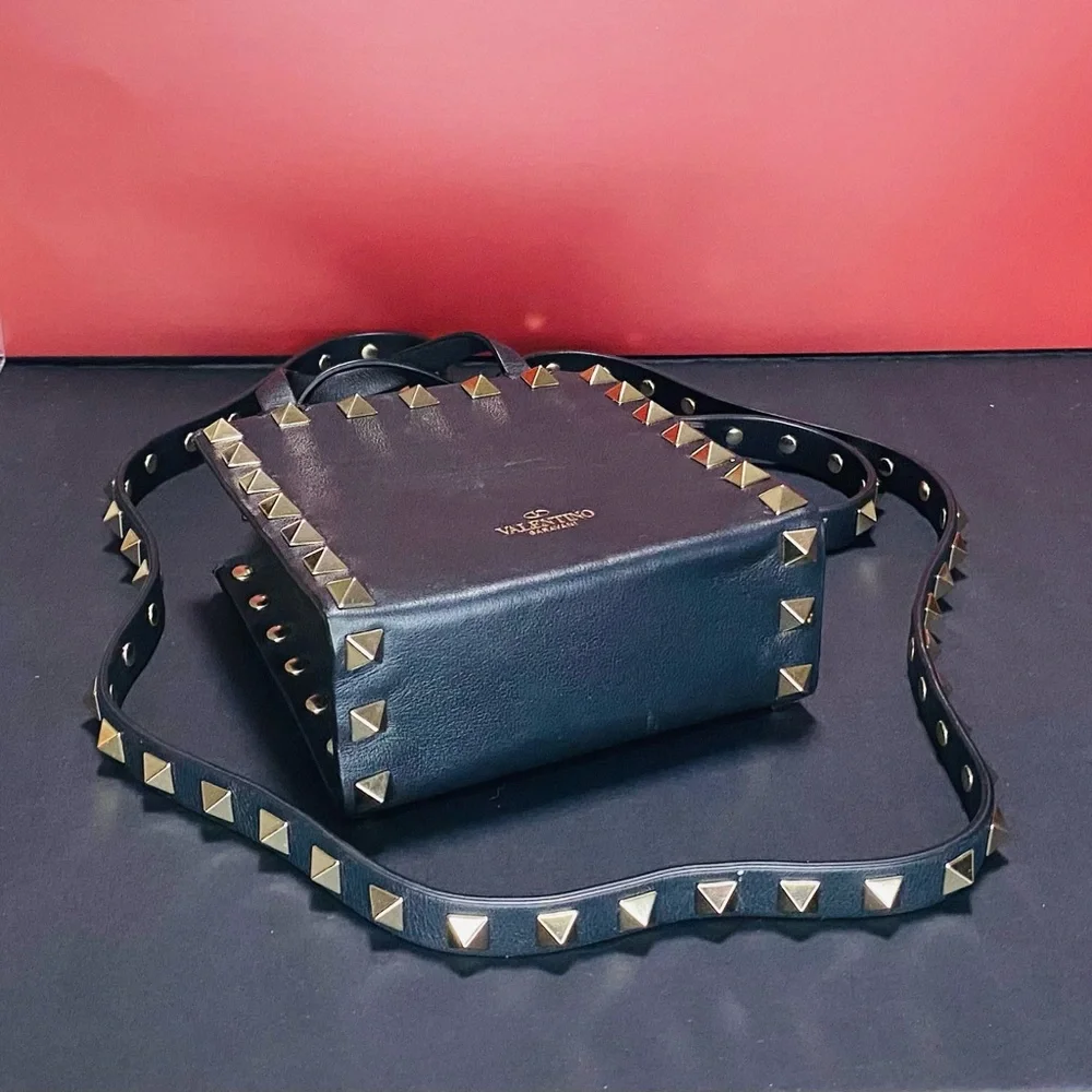 Valentino Garavani Black Mini Bag with Gold Studs - Picture 9 of 16